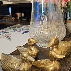 4 Brass Duck Figurines MCM
